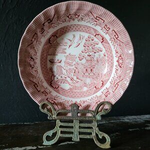 Vintage Royal Wessex Rosa Red Willow Bowl, Grandmillennial Chinoiserie